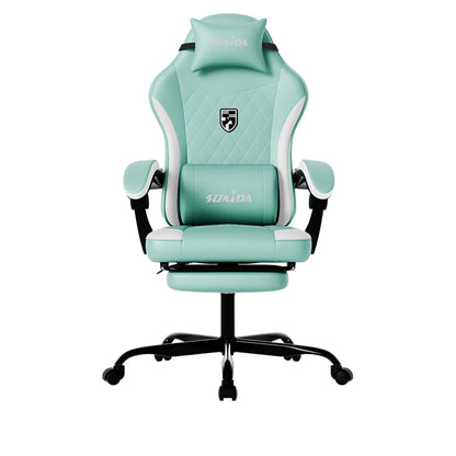 SUKIDA Gaming Chair Ergonomic High Back Computer Chair with Footrest, Reclining Office Chair with Adjustable Height, Comfortable Racing Style Desk Chair