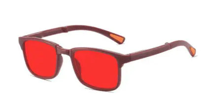 Night Vision Retro Square Women Anti Blue Light Sunglasses UV400 Men Computer Game Anti Radiation Red Orange Sleep Lens Eyewear