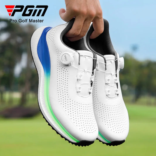 PGM Golf moški športni superge z izjemno mehko vmesno podplatjo v obliki popkorna, z gumbi, vezalkami, protizdrsno podplatjo in dihalno strukturo