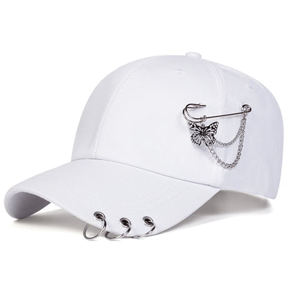 Unisex „Butterfly Iron Ring“ beisbolo kepurės, pavasario ir rudens lauko reguliuojamos kasdieninės kepurės, apsauginės nuo saulės kepurės, sportinės kepurės