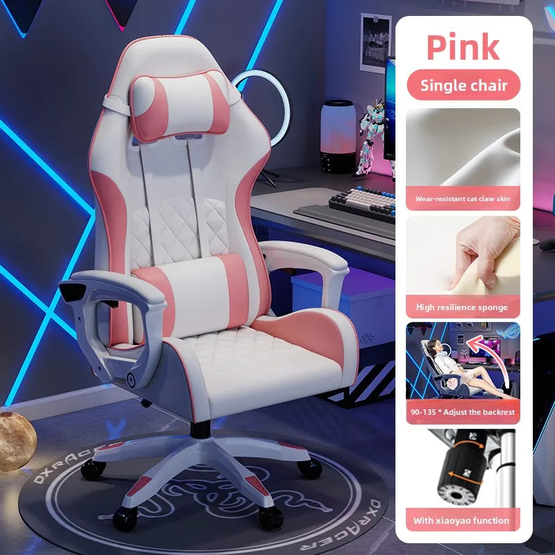 Muška e-sports stolica udobna je za dugotrajno sjedenje, računalna stolica može se nagnuti za opuštanje, naslon