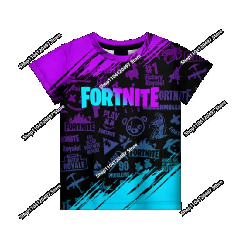 2026 Fortnite T-shirt Boys Summer Anime Game T Shirt Everyone T-Shirt Cute Tee Shirt Basic Battle Gamer Short Sleeve Man Tshirt