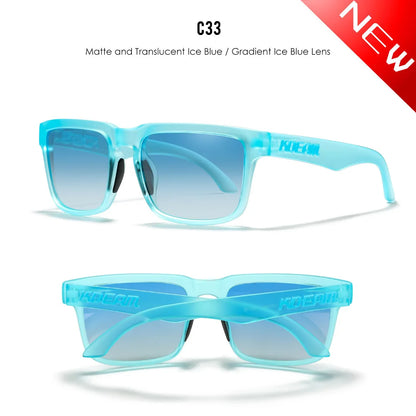 Kdeam 2026 High Quality Polarized Sunglasses for Men Transparent Gray Frame Fashion Unisex Outdoor Luxury Eyeglasses For Couple