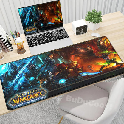 Anime World of Warcraft gaming podloga za stol, podloga za miš, računalni dodaci, XXL, zaključani rub, podloga za tipkovnicu i miša, gamerski tepih, uredske podloge