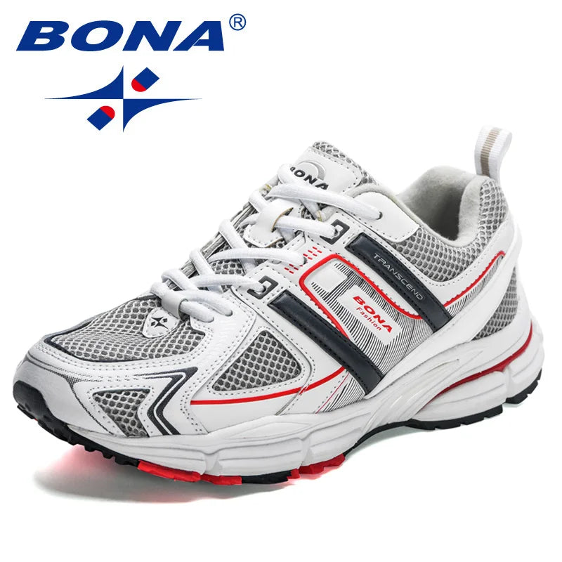 BONA 2023 New Designers Light Running Jogging Mesh Shoes Breathable Comfortable Men Sneakers Casual Outdoor Sport Shoes Man Mesh