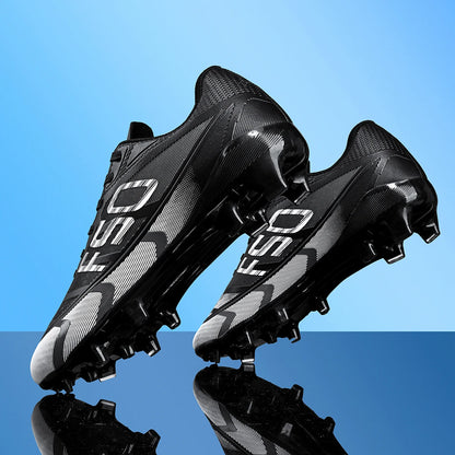 Chaussures de football unisexes AG FG, crampons longs en TPU, crampons de football absorbant les chocs pour les matchs sur gazon naturel et artificiel en extérieur