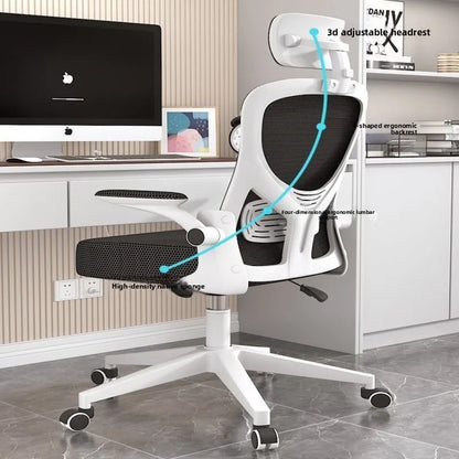 Ergonomic Gaming Chair for Home Office, Comfortable Office Desk Chair with Cushioned Seat, Study Chair for University Dorm, Adjustable Height Computer Chair