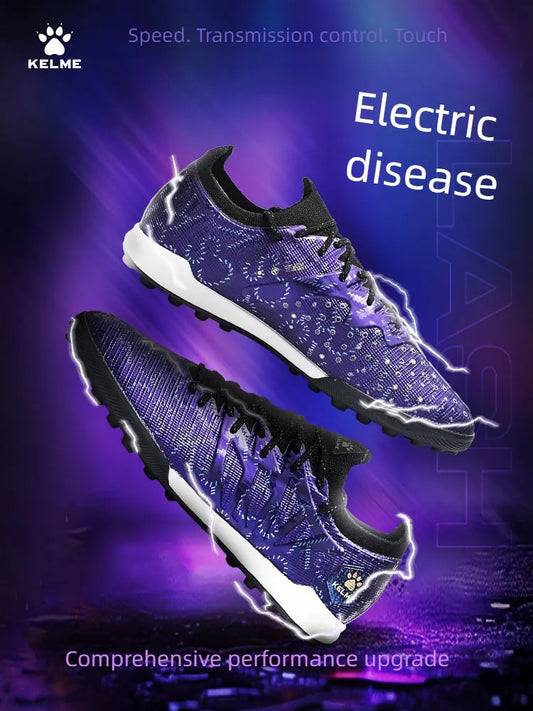 Chuteiras de futebol KELME Adulto para homem Disease Electric 3.0 com pitons curtos MG, profissionais para jogo e treino, respiráveis