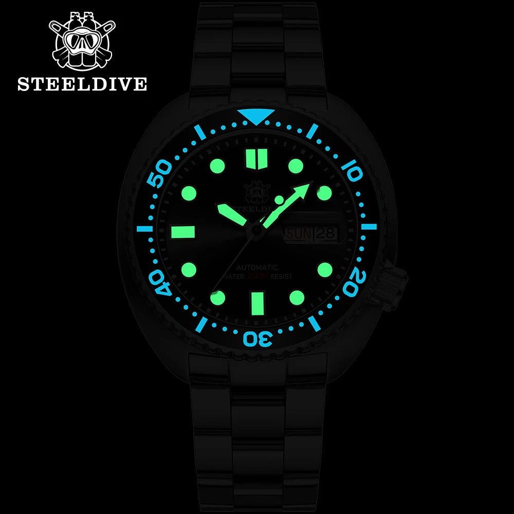 STEELDIVE Brand Classic Design SD1972 45mm Case Ceramic Bezel Sapphire Glass NH36 Automatic Movement Day and Date Sports Watches