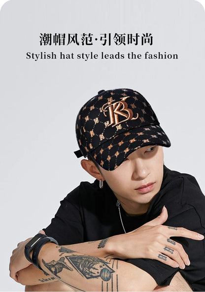 2025 Couple style Korean girls' printed embroidered baseball cap outdoor party four seasons men's cap