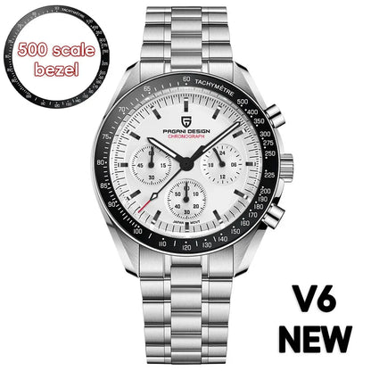 New PAGANI DESIGN Moon Men Watch Retro Luxury Quartz Watches For Men Stainless steel Sport waterproof Chronograph Man+With BOX