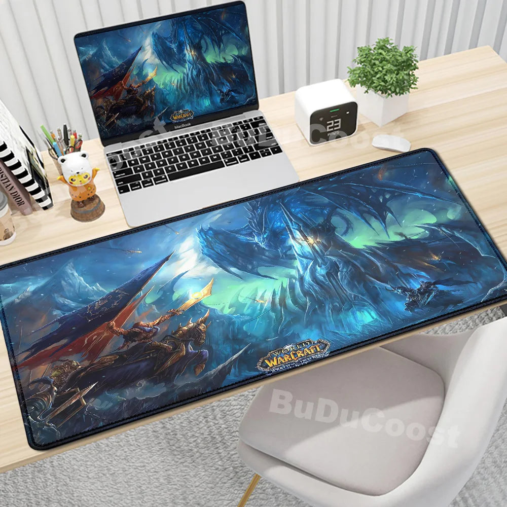 Anime World of Warcraft gaming podloga za stol, podloga za miš, računalni dodaci, XXL, zaključani rub, podloga za tipkovnicu i miša, gamerski tepih, uredske podloge