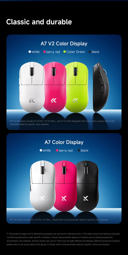 MCHOSE A7 V2 Ultra / Pro Leichte kabellose Gaming-Maus Dual 8000Hz PAW3950 TI 42000DPI für PC-E-Sport-Gamer
