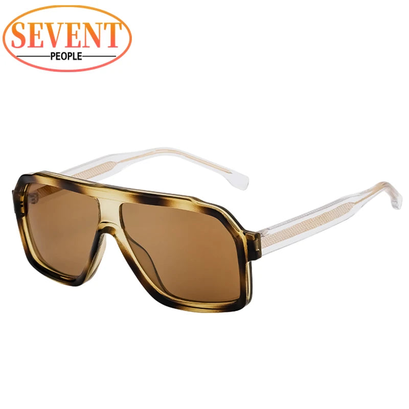 Classic Oversized Square Sunglasses Men 2026 Luxury Brand Trendy Metal Big Frame Goggles Eyewear Stylish Sun Glasses For Ladies