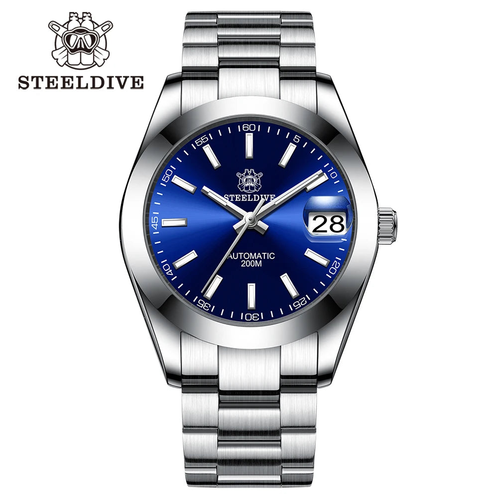 STEELDIVE SD1934 NH35 Automatic Movement 39mm Stainless Steel BGW9 Blue Luminous Sapphire Glass 200M Water Ghost Dive Watches