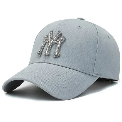 MY kšiltovka s kamínky pro ženy na jaro a podzim, ležérní streetwearová venkovní kšiltovka s kachním kšiltem, módní univerzální baseballová čepice proti slunci