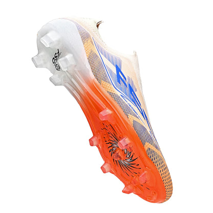 Chaussures de football classiques AG/FG, crampons longs résistants à l'usure en TPU, tige en tissu mélangé PU, antidérapantes et confortables pour le football en plein air pour enfants
