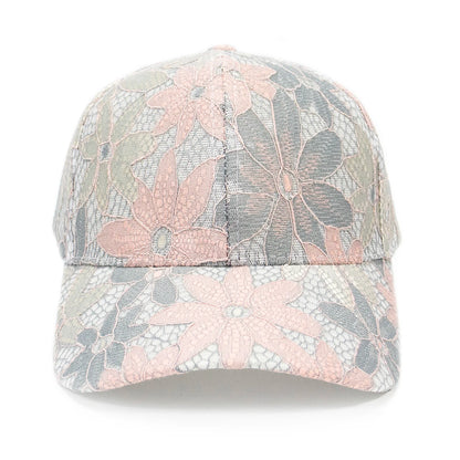 Moda damer spetsblomma basebollkepsar andningsbara eleganta damhattar vår sommar höst keps