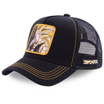 Dragon Ball Buu Goku Cap Summer Travel Peaked Cap Men's Embroidery Hip-Hop Cap Style Sun Visor Adjustable Trucker Mesh Cap