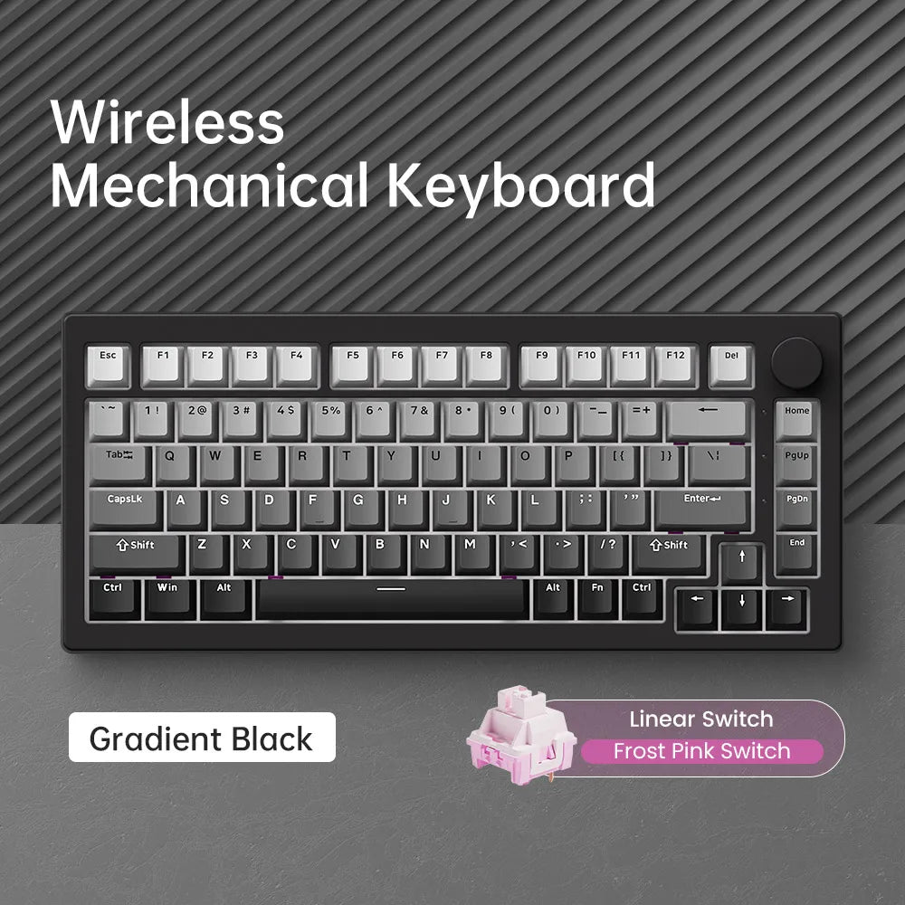 Akko 5075 V3 75% Mechanical Keyboard 8000/10000mAh 2.4GHz Wireless/Wired Type-C/BT 5.0 Hot Swap RGB Gasket for Gaming Typing