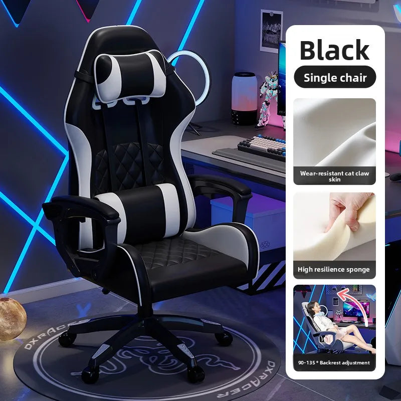 Muška e-sports stolica udobna je za dugotrajno sjedenje, računalna stolica može se nagnuti za opuštanje, naslon