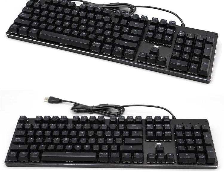 104 Tasten Koreanische, französische, russische, spanische und deutsche hintergrundbeleuchtete Tastenkappen für mechanische Tastaturen mit MX-Switches, OEM-Profil, ABS-Keycaps, DIY