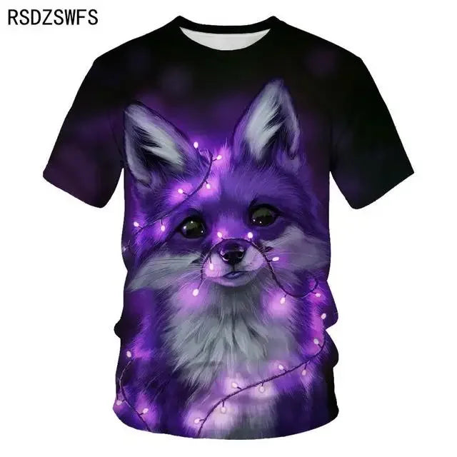 3D Fierce Animal Printed Men's Clothing Casual Fashion Wolf Pattern Short Sleeve Pullover Outdoor Daily Trend T-shirts For Men