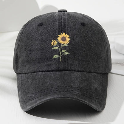 Gorra de béisbol tipo «dad hat» con estampado retro de girasoles, ideal para deportes al aire libre, pesca y acampada, gorra de senderismo