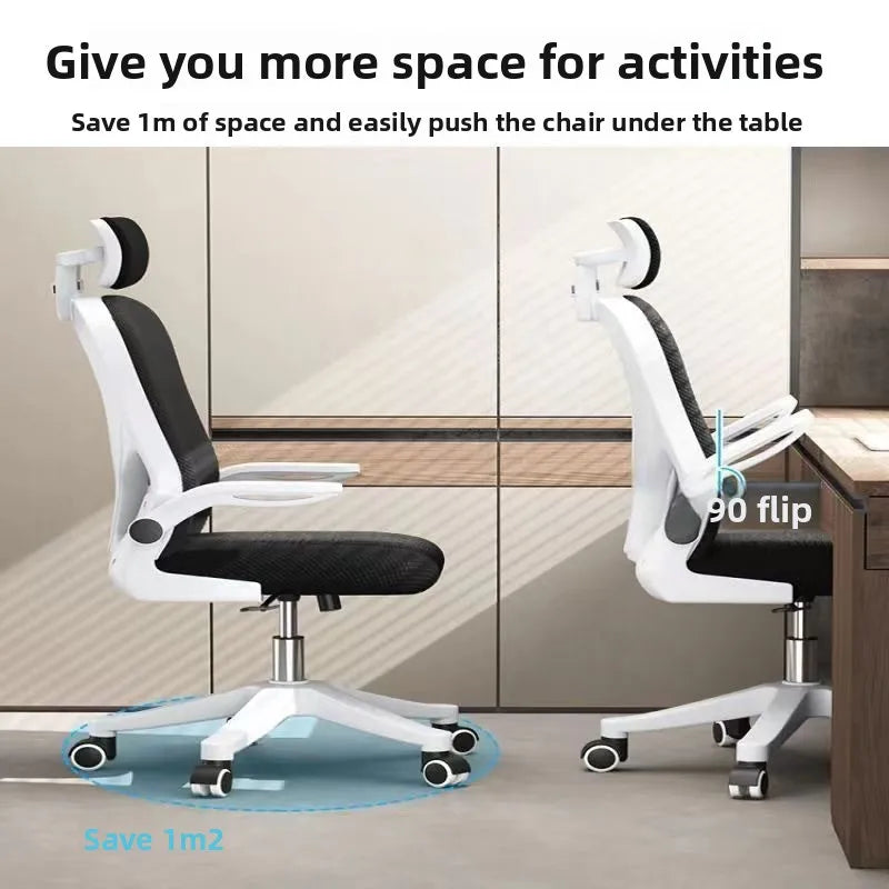 Ergonomic Gaming Chair for Home Office, Comfortable Office Desk Chair with Cushioned Seat, Study Chair for University Dorm, Adjustable Height Computer Chair