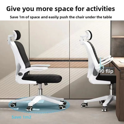 Ergonomic Gaming Chair for Home Office, Comfortable Office Desk Chair with Cushioned Seat, Study Chair for University Dorm, Adjustable Height Computer Chair