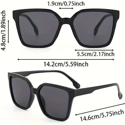 3Pcs Women's Retro Fashion Oversized Rectangular Frame Combination Sunglasses Uv Protection Outdoor Sunglasses