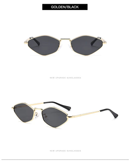 Fashion Female Small Frame Polygon Sunglasses Women Brand Designer Metal Frame Eyeglasses UV400 Protection Shades Oculos