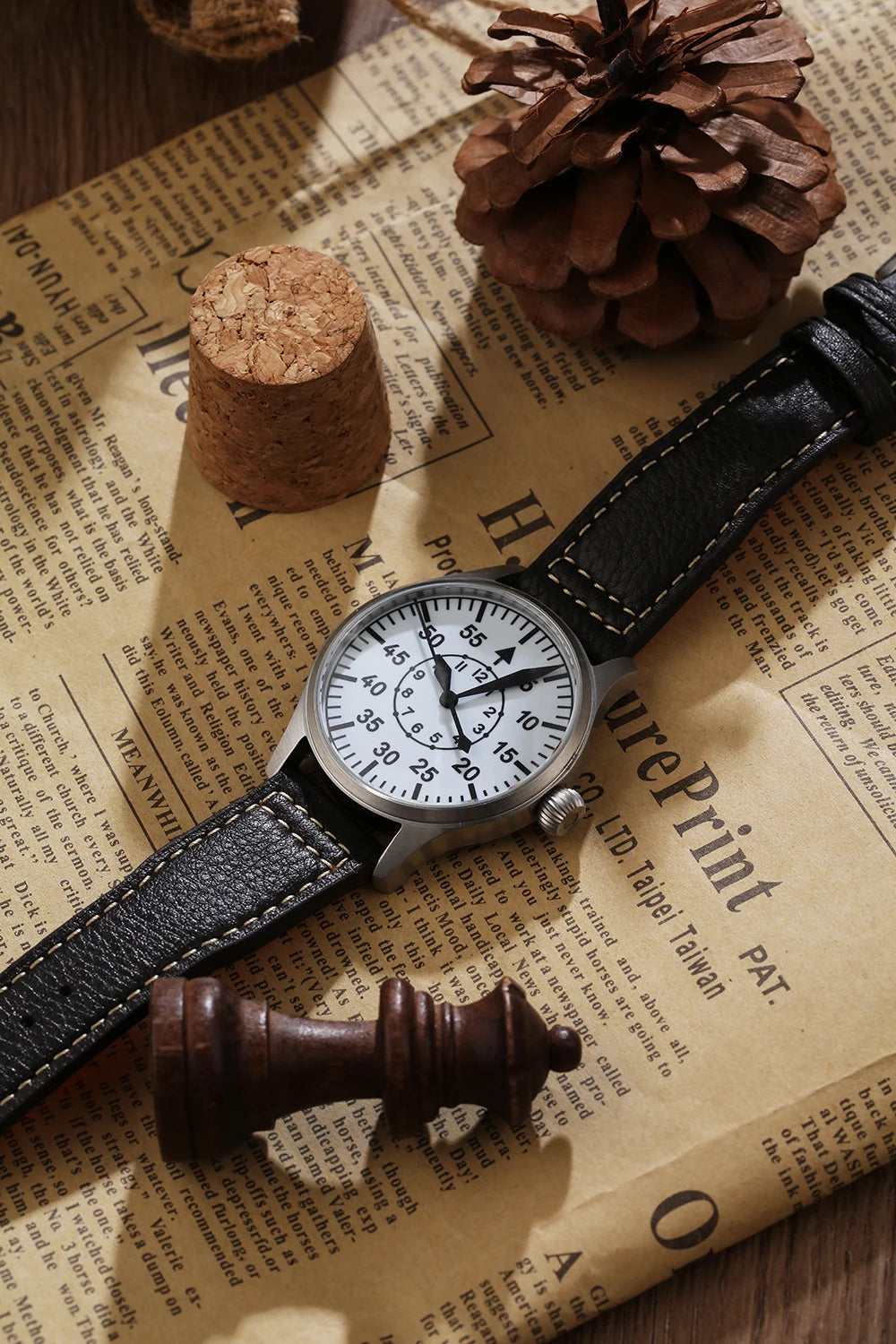 【Escapement Time】Automatic Movement Pilot Watch withType-B or Type-A   Black Dial and 40mm Case waterproof 100M