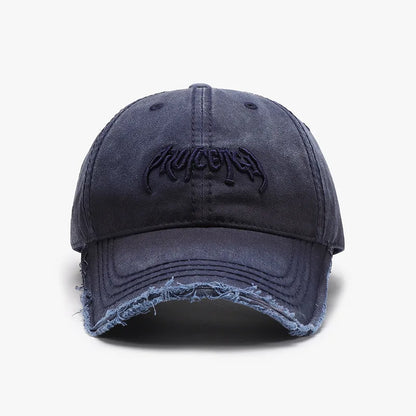 Cappellino da baseball da uomo con ricamo tridimensionale a lettere, parte superiore morbida e bordi grezzi. Modello versatile in stile europeo e americano, regolabile.