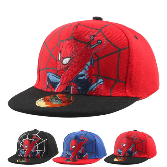 Spiderman Baseball Cap Cartoon Embroidery Snapback Hat Boys Outdoor Sun Hat Hip Hop Flat Brim Sports Caps Children Birthday Gift