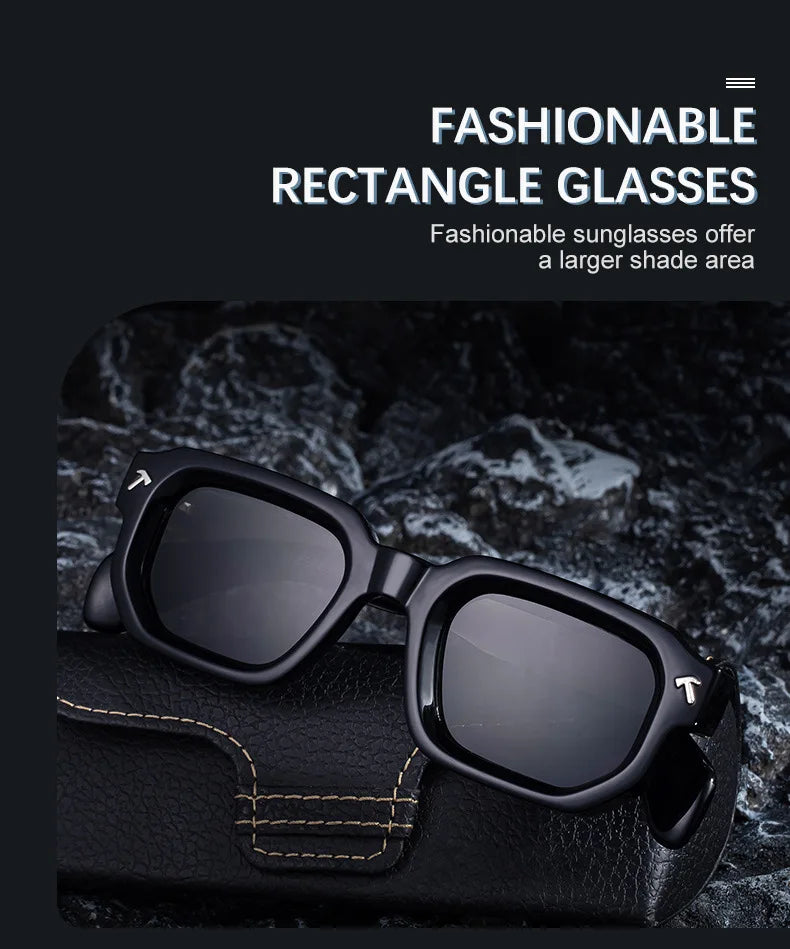 Polarized Square Punk Sunglasses Men 2026 Luxury Brand Classic Rectangle Sunglass UV400 Driving Eyewear Fashion Outdoor Shades