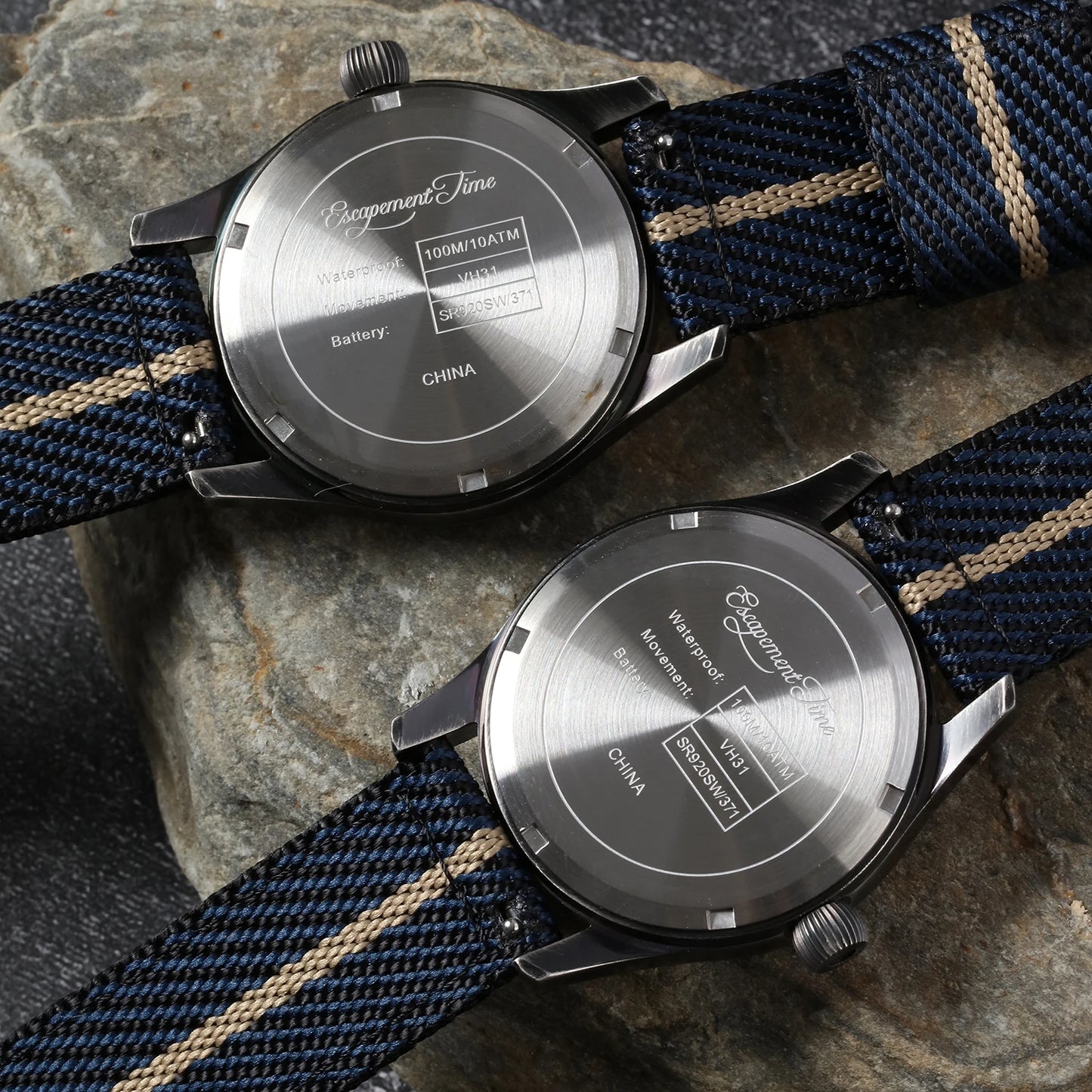 【Escapement Time】VH31 Quartz Movement Pilot Watch with Type-A or Type-B do the old black 38mm Case Waterproof 100M Sapphire