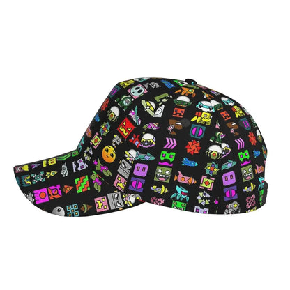 Geometry Dash Mesh Baseball Caps Snapback Fashion Baseball Hats Breathable Casual Casquette Outdoor For Men's And Women's