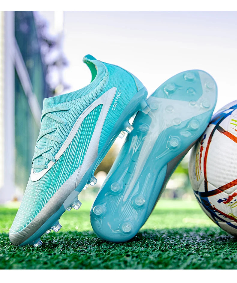 Nouvelles chaussures de football pour hommes, crampons longs pour adultes, chaussures de sport pour l'entraînement en extérieur, respirantes, antidérapantes, confortables pour les garçons, pour les matchs