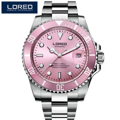 LOREO Original Men Business Watch 20ATM Waterproof Wristwatch Top Brand Casual Sport Seagull Automatic Mechanical Watch Men