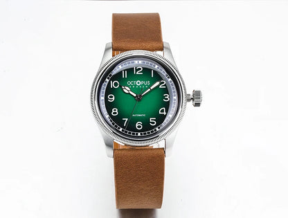 Octopus Kraken 38mm Pilot Watch Retro Stainless Steel PT5000 Movement Automatic Mechanical Wristwatch Luminous Dive Watch Man