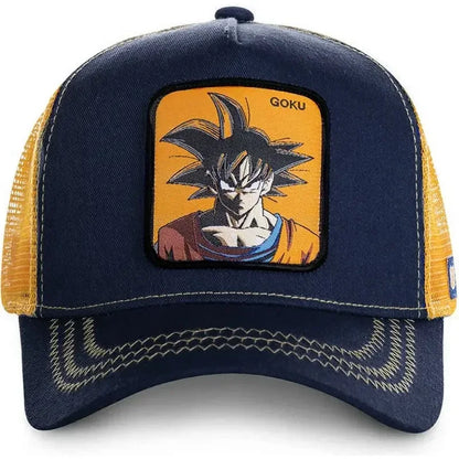 Son Goku Cap Baseball Cap Summer Travel Peaked Cap Men's Embroidery Hip-Hop Sun Visor Adjustable Trucker Mesh Cap