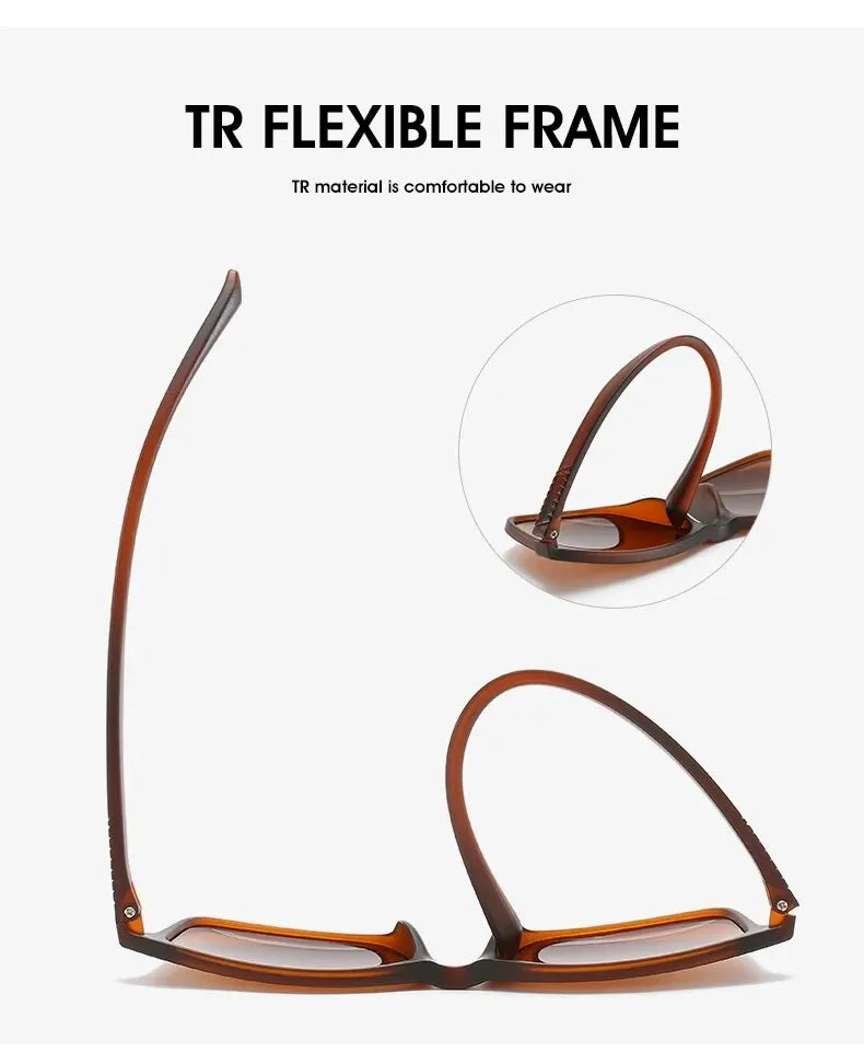 Luxury Men Sunglasses Fashion Vintage Square Ultra Light TR90 Frame Driving Fishing Sun Glasses For Man Eyewear