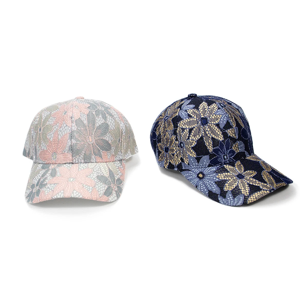 Moda damer spetsblomma basebollkepsar andningsbara eleganta damhattar vår sommar höst keps