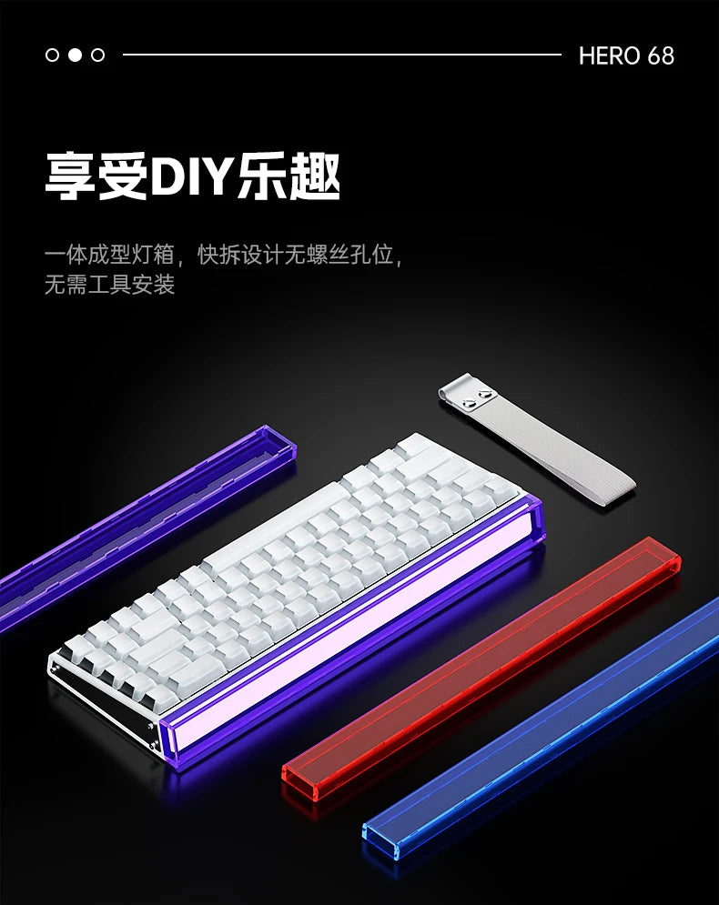 Nuevo AULA HERO 68HE/ULTRA Kits sticker: teclado gaming con interruptores magnéticos y accesorios para teclado mecánico personalizado con cable para e-sport