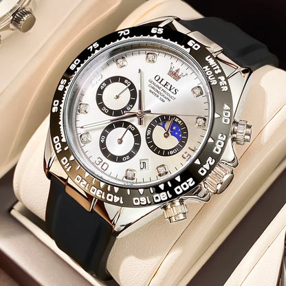 OLEVS Men’s Watch – Luxury quartz watch, water-resistant and luminescent, featuring a chronograph and date display – Men’s sports watch from a leading brand