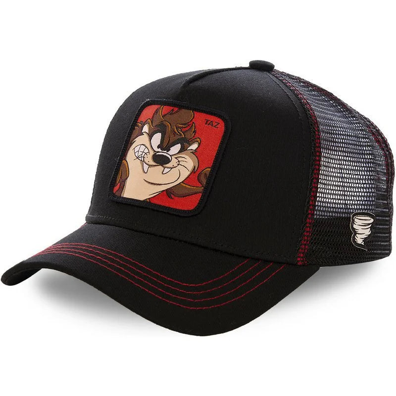Cartoon Anime Trucker Cap Mesh Back Baseball Hat Adjustable Rabbit Mouse Cat Bird Embroidered Hip Hop Outdoor Sun Hat Boy Gifts