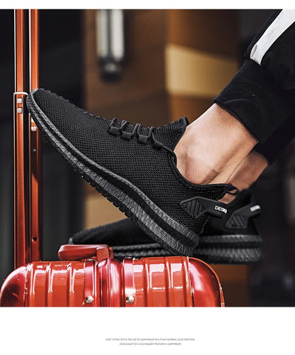 Adidași casual antiderapanti pentru bărbați, respirabili, pentru jogging, antrenament, drumeții, sport și alergare în aer liber, din tricot țesut, cu șireturi