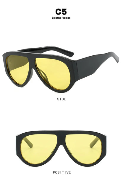 Luxury Pilot Oversized Sunglasses Women Brand Designer Big Frame Gradient Sun Glasses Fashion Goggle Shades Oculos De Sol