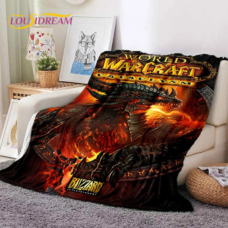 WOW, World of Warcraft  Demon Hunter, Lich King Game 3D Soft Blankets,Throw Blanket for Picnic Beds Sofa Home Bedroom Kids Gifts